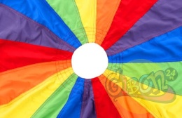 CHUSTA ANIMACYJNA TĘCZOWA AKSON 1,2M PROFESIONAL