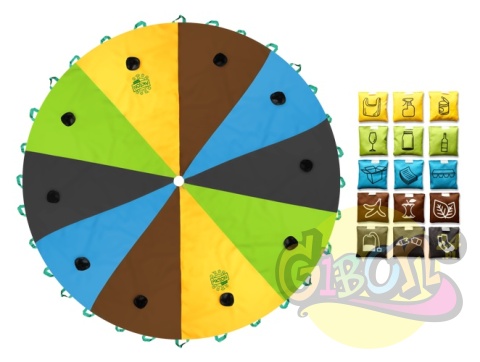 CHUSTA EDUKACYJNA RECYKLING 3M + 15 WORECZKÓW / ZESTAW CHUSTA EDUKACYJNA RECYKLING 3M + 15 WORECZKÓW / ZESTAW