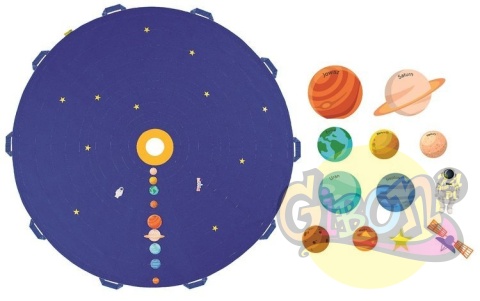 CHUSTA EDUKACYJNA UKŁAD SŁONECZNY 140CM + 21 ELEMENTÓW / ZESTAW CHUSTA EDUKACYJNA UKŁAD SŁONECZNY 140CM + 21 ELEMENTÓW / ZESTAW
