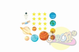 CHUSTA EDUKACYJNA UKŁAD SŁONECZNY 140CM + 21 ELEMENTÓW / ZESTAW