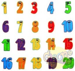 CHUSTA EDUKACYJNA Z RZEPAMI 3M + 20 LICZB / ZESTAW