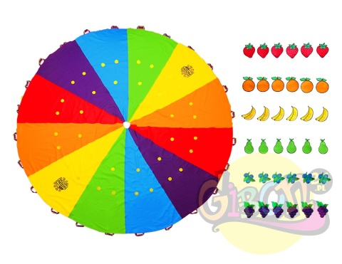 CHUSTA EDUKACYJNA Z RZEPAMI 3M + 36 OWOCÓW / ZESTAW CHUSTA EDUKACYJNA Z RZEPAMI 3M + 36 OWOCÓW / ZESTAW