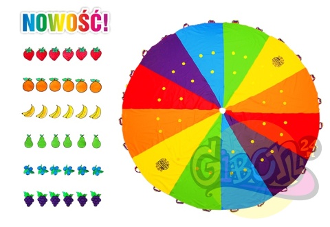 CHUSTA EDUKACYJNA Z RZEPAMI 3M + 36 OWOCÓW / ZESTAW CHUSTA EDUKACYJNA Z RZEPAMI 3M + 36 OWOCÓW / ZESTAW