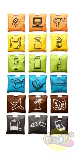 CHUSTA RECYKLING I ELEKTROŚMIECI 3M + 18 WORECZKÓW / ZESTAW