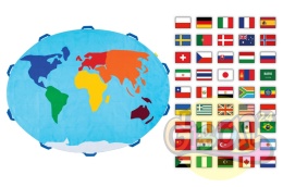 MATA EDUKACYJNA MAPA ŚWIATA + 45 RZEP FLAG / ZESTAW