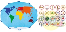 MATA EDUKACYJNA MAPA ŚWIATA + 20 RZEP ZABYTKÓW / ZESTAW