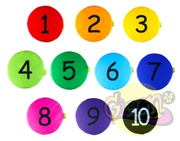 PODUSZKI LICZBY: 1-10 Z KODURY, H=3 CM