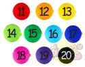 PODUSZKI LICZBY: 11-20 Z KODURY, H=3 CM
