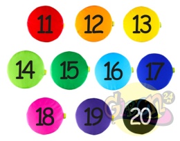 PODUSZKI LICZBY: 11-20 Z KODURY, H=3 CM