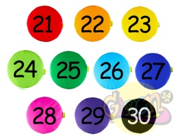 PODUSZKI LICZBY: 21-30 Z KODURY, H=3 CM