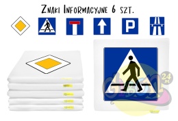 PODUSZKI ZNAKI INFORMACYJNE 3CM KWADRATOWE Z EKOSKÓRY 6 SZT.