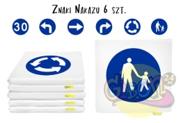 PODUSZKI ZNAKI NAKAZU 3CM KWADRATOWE Z EKOSKÓRY 6 SZT.