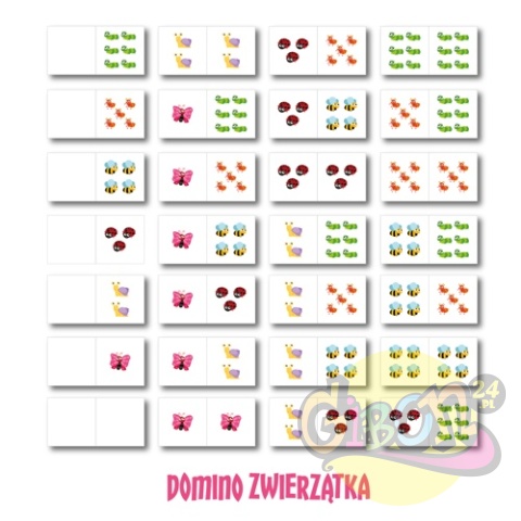 GRA DOMINO ZWIERZĄTKA XXL 28 ELEMENTÓW