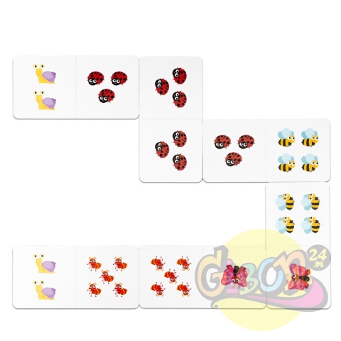 GRA DOMINO ZWIERZĄTKA XXL 28 ELEMENTÓW