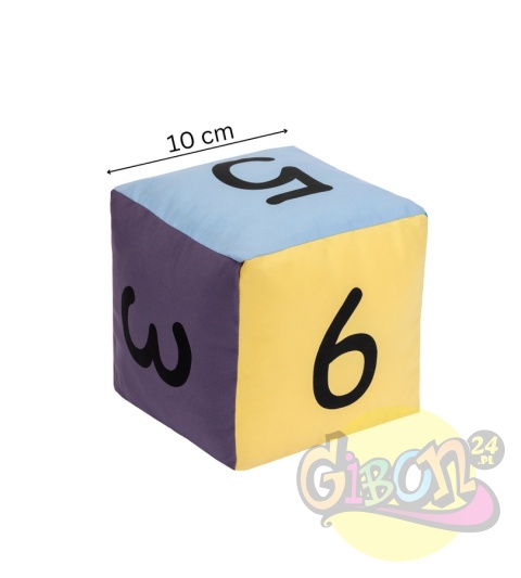 KOSTKA EDUKACYJNA PASTELOWA CYFRY 10 CM