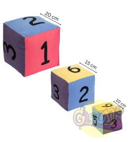 KOSTKA EDUKACYJNA PASTELOWA CYFRY 20 CM