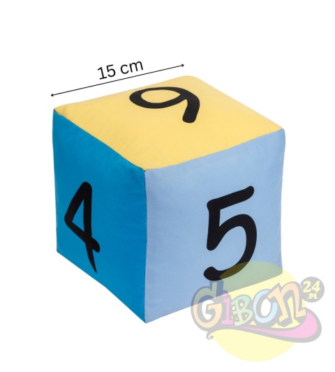 KOSTKA EDUKACYJNA PASTELOWA CYFRY 15 CM