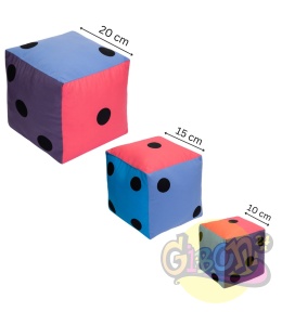 KOSTKA EDUKACYJNA PASTELOWA KROPKI 15 CM