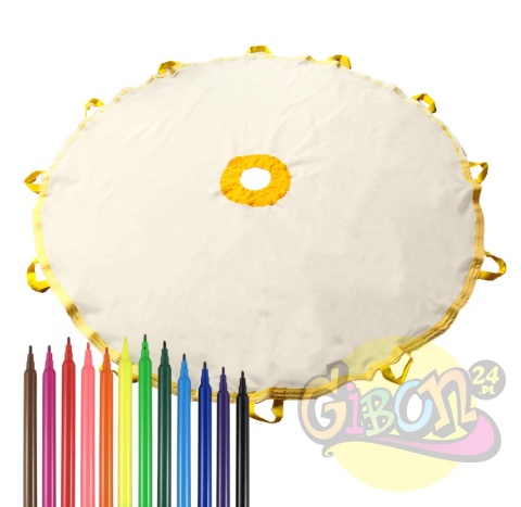 KREATYWNA CHUSTA SPADACHRON DO MALOWANIA 3M + PISAKI / ZESTAW